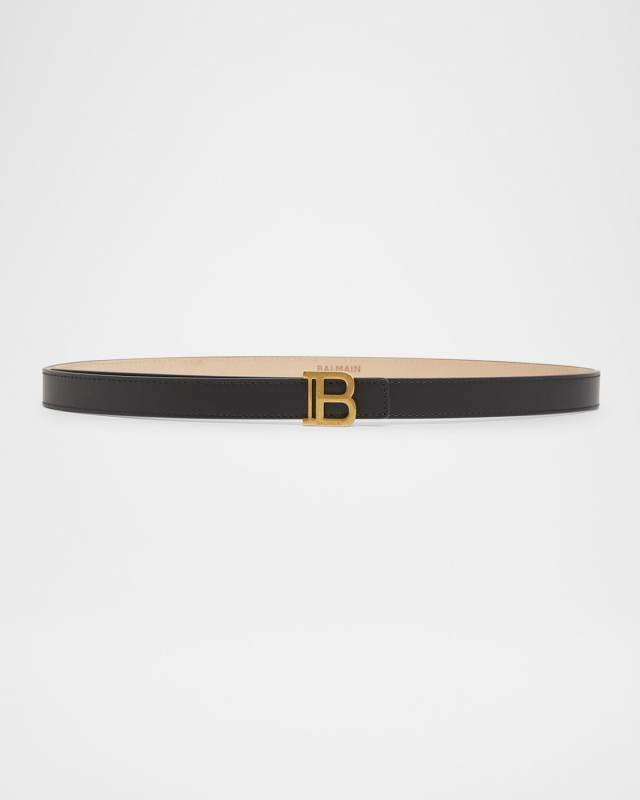 B-Monogram Calfskin Medium Leather Belt